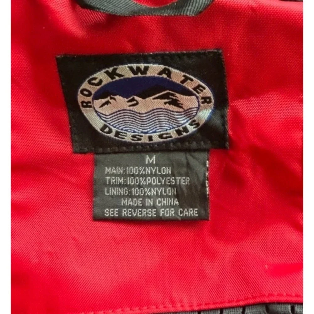 Rockwater Designs Mens‎ Red Black Motorcycle Jacket Coat Size Medium